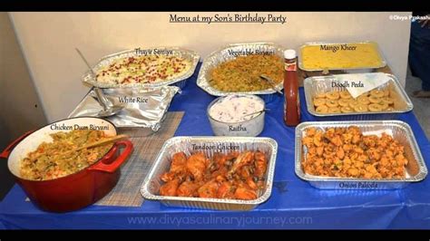 famous birthday party menu ideas  adults
