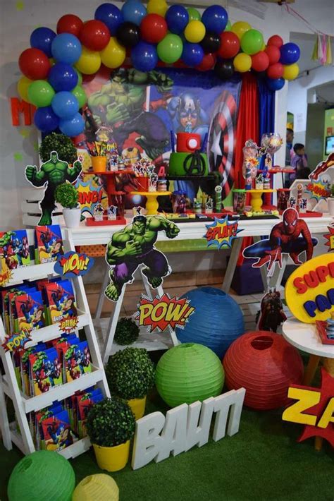 avengers birthday party ideas photo 3 of 10 catch my party in 2021