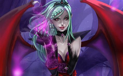 fantasy art artwork vampire evil dark angel succubus girl