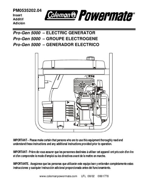 coleman powermate vantage  generator manual