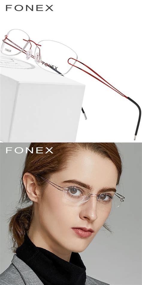 Titanium Rimless Glasses Frame Women Ultralight Prescription Myopia