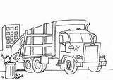 Truck Coloring Garbage Semi Pages Sweeper Netart Street Color Monster Dump Book Bing Trash Cartoon Kids Print Cars Transportation Choose sketch template