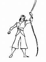 Sinbad Sailor Holding sketch template