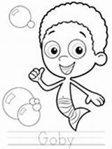 Bubble Guppies Coloring Pages Goby Ws Color Print Printables sketch template