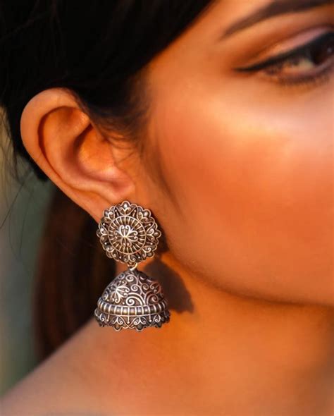 affordable silver earrings  trending hard   earrings