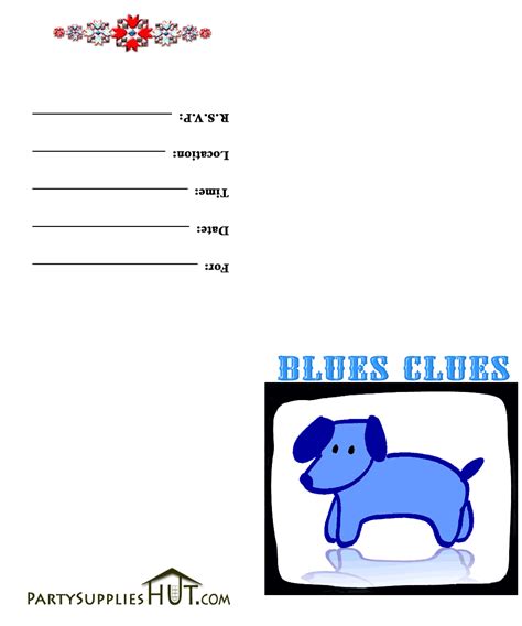 blues clues birthday party invitations  printable place  cards