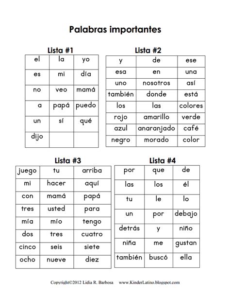 spanish sight words allpdf google drive