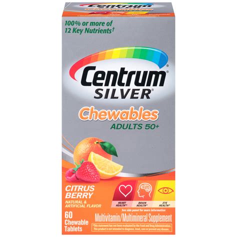 centrum silver adult chewable multivitamin  micronutrients multimineral supplement