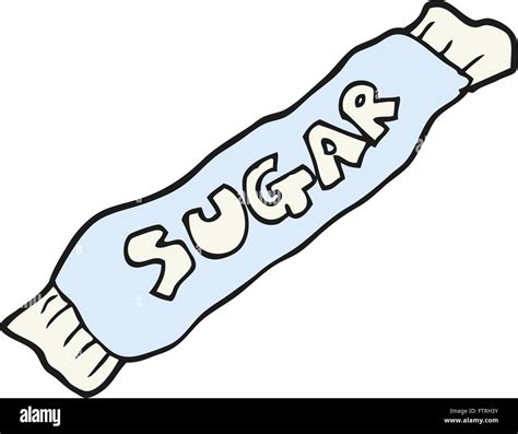 freehand drawn cartoon packet  sugar stock vector image art alamy