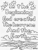 Genesis God Created Bible Sunday Adron sketch template