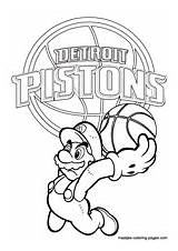 Coloring Pages Pistons Denver Detroit Nuggets Nba Mario Broncos Super Basketball Mascot Print Maatjes Browser Window Template sketch template