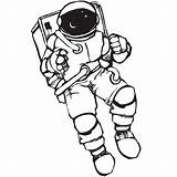 Astronaut Drawing Space Sticker Stickers Simple Drawings Line Astronauts Decal Easy Wall Volleyball Clipart Coloring Kids Pages Clipartmag Getdrawings Plain sketch template