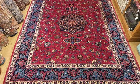 vintage handgeknoopt perzisch tapijt mashad id vintage perzische en oosterse tapijten