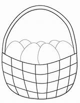 Easter Basket Coloring Eggs Pages Simple Printable Kids Drawing Crafts sketch template