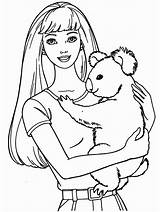 Barbie Coloring Pages Puppy Holding Color Print Koala Kids Para Colorir Characters sketch template