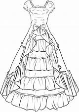 Dress Victorian Lineart Drawing Coloring Dresses Pages Anime Gown Drawings Ball Women Outfits Beautiful Deviantart Search Ladies Choose Board Paper sketch template