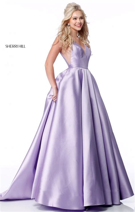 sherri hill 51856 long a line mikado ball gown prom dress