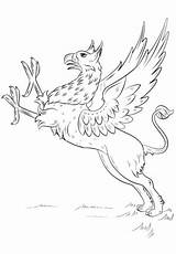 Griffin Coloring Pages Gryphon Printable Greek Drawing Mythical Animals Mythology Nature Fantasy Color Categories sketch template