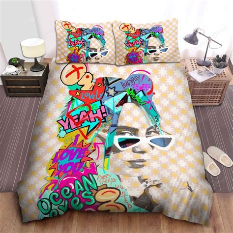 billie eilish portrait  pop artwork bed sheets duvet cover bedding sets homefavo