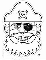 Pirate Mask Printable Captain Outline Template Coloring Color Masks Kids Hat Pirates Pages Beard Print Sheets Pdf sketch template