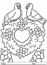 Ziua Indragostitilor Colorat Valentin Sfantul Planse Pasti Desene Passarinhos Corazones Imaginea sketch template