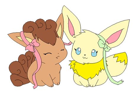 pretty eevee and vulpix by soraply11 on deviantart