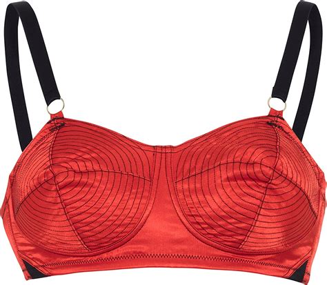 bettie page lingerie womens ladies red and black spiral stitch bullet bra