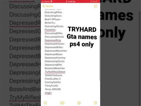 tryhard names youtube