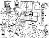 Living Room Para Coloring Colorear Drawing Pintar Salon Pages Dibujo Interiores Dibujos Departamento Visitar Kids Getdrawings Groups Woman Imprimir sketch template