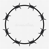 Spinato Filo Stacheldraht Barbed Kreis Cerchio Vector Widerhaken Silhouette Illustrationen sketch template