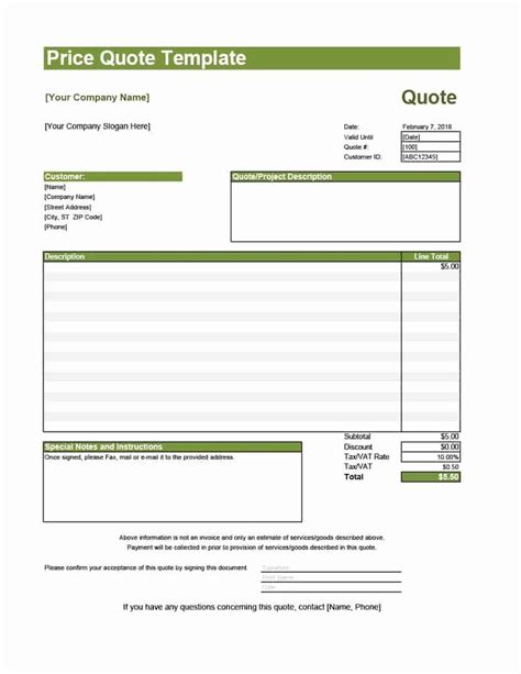 quote forms template  fresh quotation forms excel zimerong quote