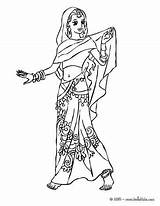 Princesse Indienne Hellokids Colorear Princesa Indische Prinzessin Desenho Oriental Inca Ausmalen Colouring Malvorlage sketch template