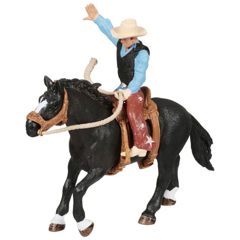 schleich farm world saddle bronc riding  cowboy toy playset