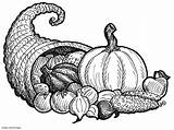 Cornucopia Thanksgiving Clipart Coloring Pages Clip Drawing Printable Empty Harvest Pumpkin Small Sketch Thankful Kids Pencil Suddenly Fall Centerpiece Cliparts sketch template