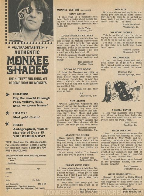 monkee letters monkee spectacular february 1968