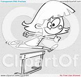 Track Hurdle Leaping Field Illustration Girl Lineart Outline Royalty Clipart Vector Toonaday sketch template
