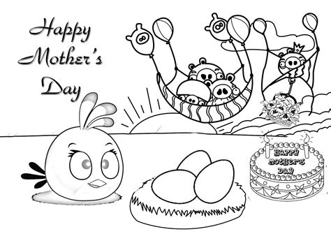 gambar  printable mothers day coloring pages kids happy birthday