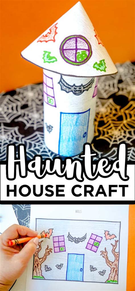 printable halloween haunted house craft  kids