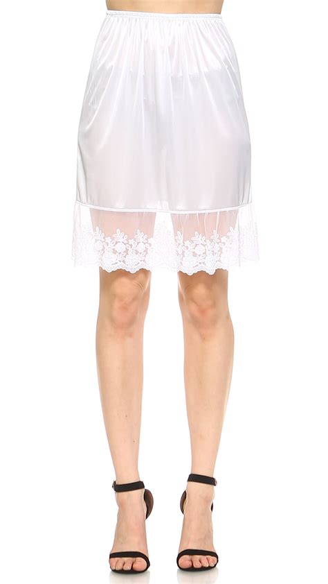 Womens Single Lace Satin Underskirt Skirt Extender Half Slip For