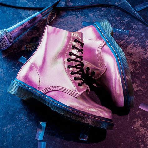 metallic pink dr martens docmartensstyle boots dr martens  martens boots