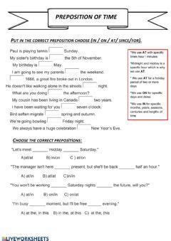 worksheet  class  english grammar preposition huesteachingcom