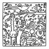 Haring Keith Coloriages Bonhomme Ausmalbilder Enfants Library Intelligent Justcolor Drawings sketch template