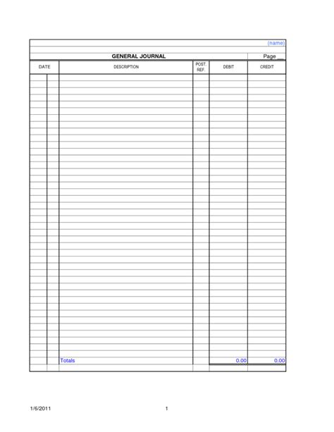 blank accounting ledger template printable  journal