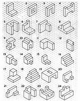 Isometric Drawing Basic Technical Examples Spencer Sketch Exercises Shapes Orthographic Projection Grid sketch template