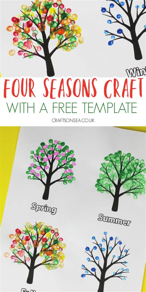 seasons tree craft  kids    template painting