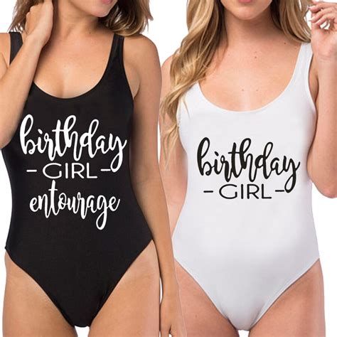 brithday girl monokini female swimsuits one piece swimwear birthday