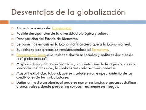 Globalizacion Ventajas Y Desventajas Back Gyoc