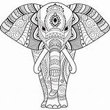 Zentangle Coloring Elephant Pages Printable Supercoloring Drawing Categories sketch template