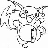 Raichu Pokemon Coloriage Skecth Divers Colorluna Alola Greatestcoloringbook sketch template