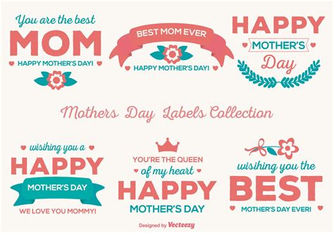 cute mothers day vector labels   vector art stock